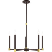 Five Light Dimmable Chandelier With Shades