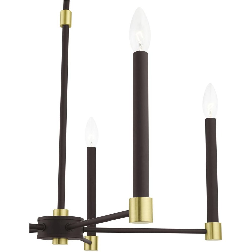 Five Light Dimmable Chandelier With Shades
