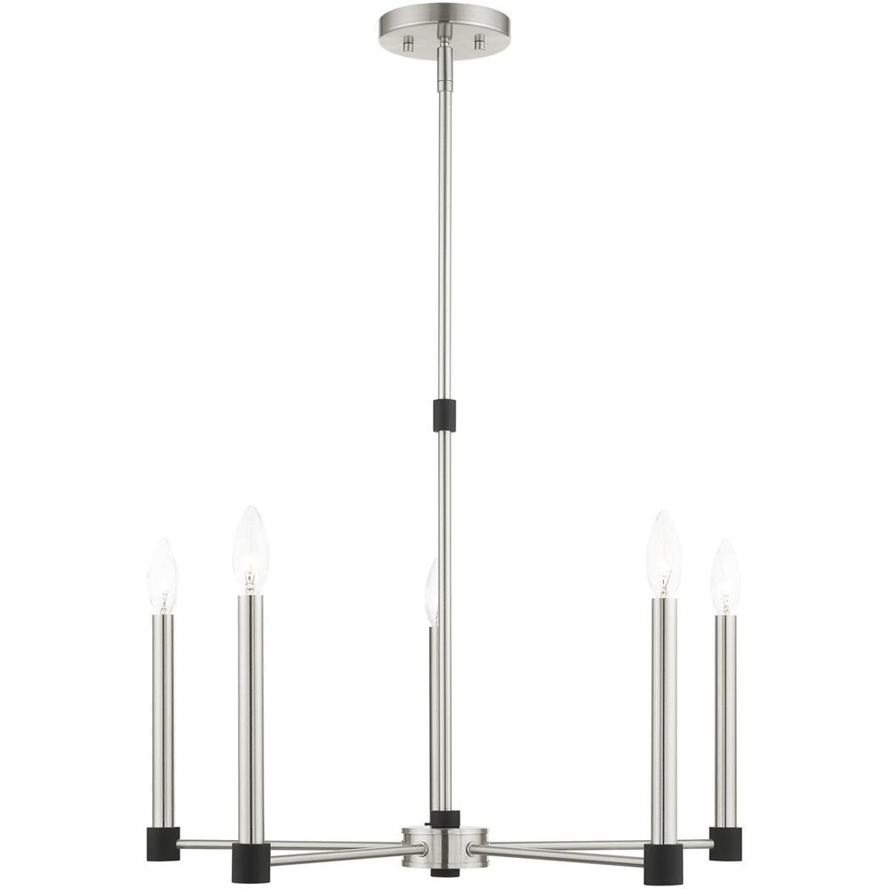 Five Light Dimmable Chandelier With Shades