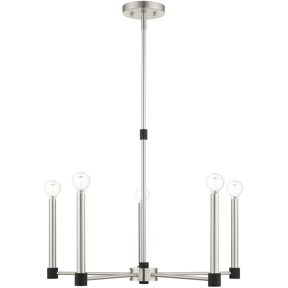 Five Light Dimmable Chandelier With Shades