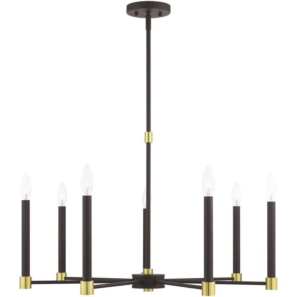Seven Light Dimmable Chandelier With Shades