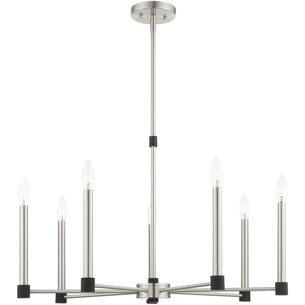 Seven Light Dimmable Chandelier With Shades