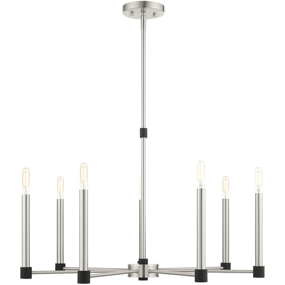 Seven Light Dimmable Chandelier With Shades
