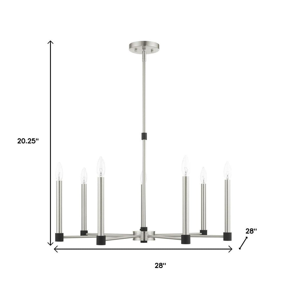 Seven Light Dimmable Chandelier With Shades