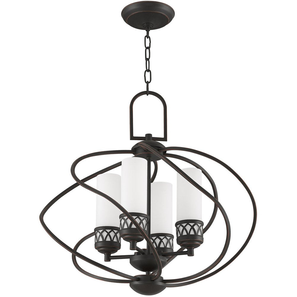 Four Light Dimmable Chandelier With Shades