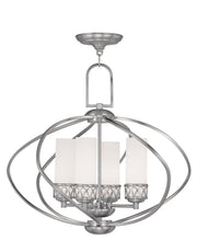 Nickel Four Light Metal Dimmable Chandelier With Shades