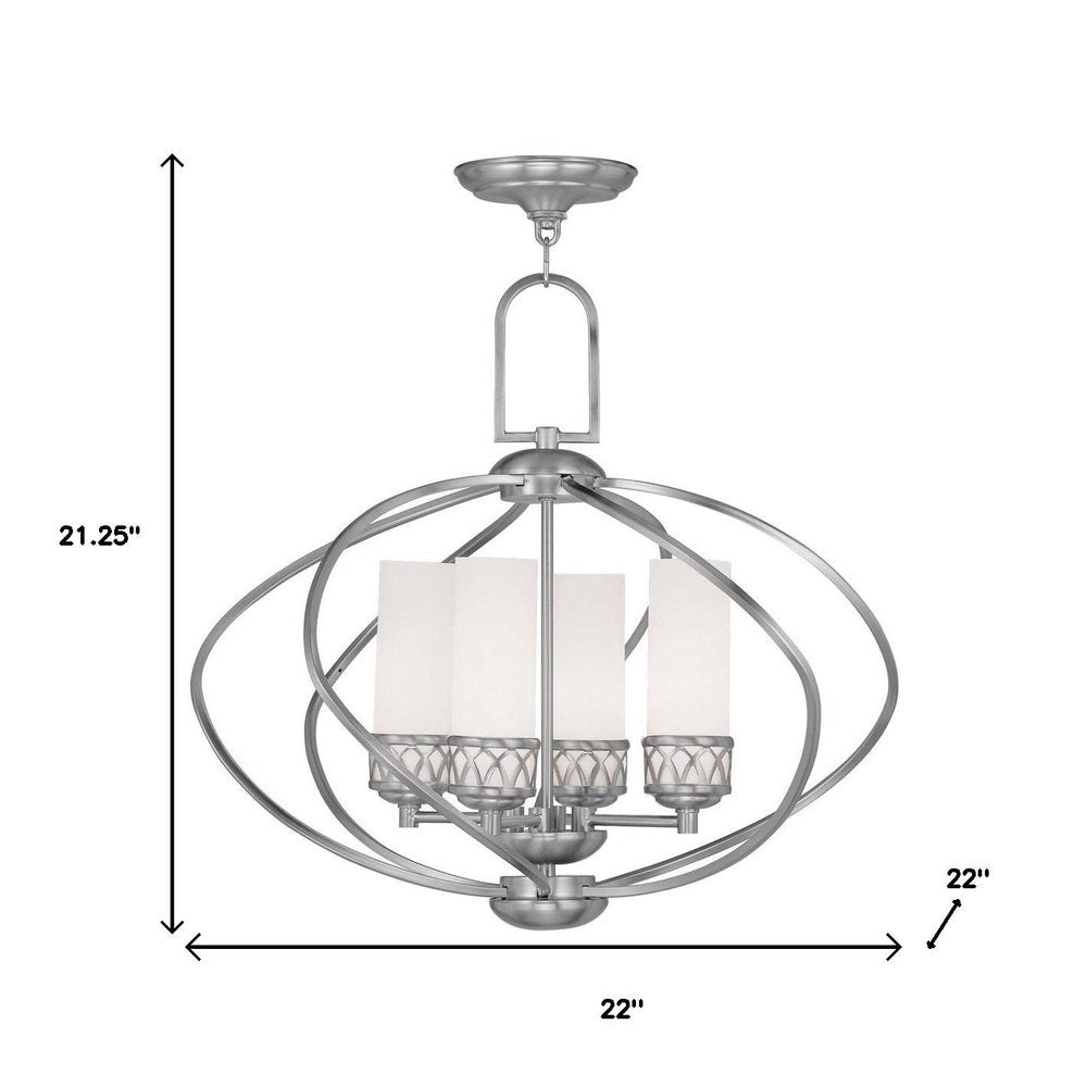 Four Light Dimmable Chandelier With Shades
