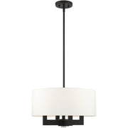 Black Four Light Dimmable Chandelier With Shades