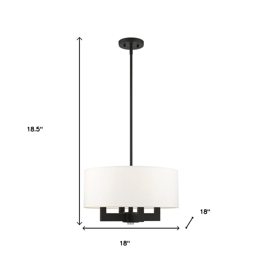 Black Four Light Dimmable Chandelier With Shades