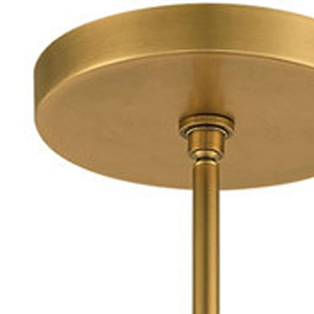 Brass Eight Light Metal Dimmable Chandelier With Shades
