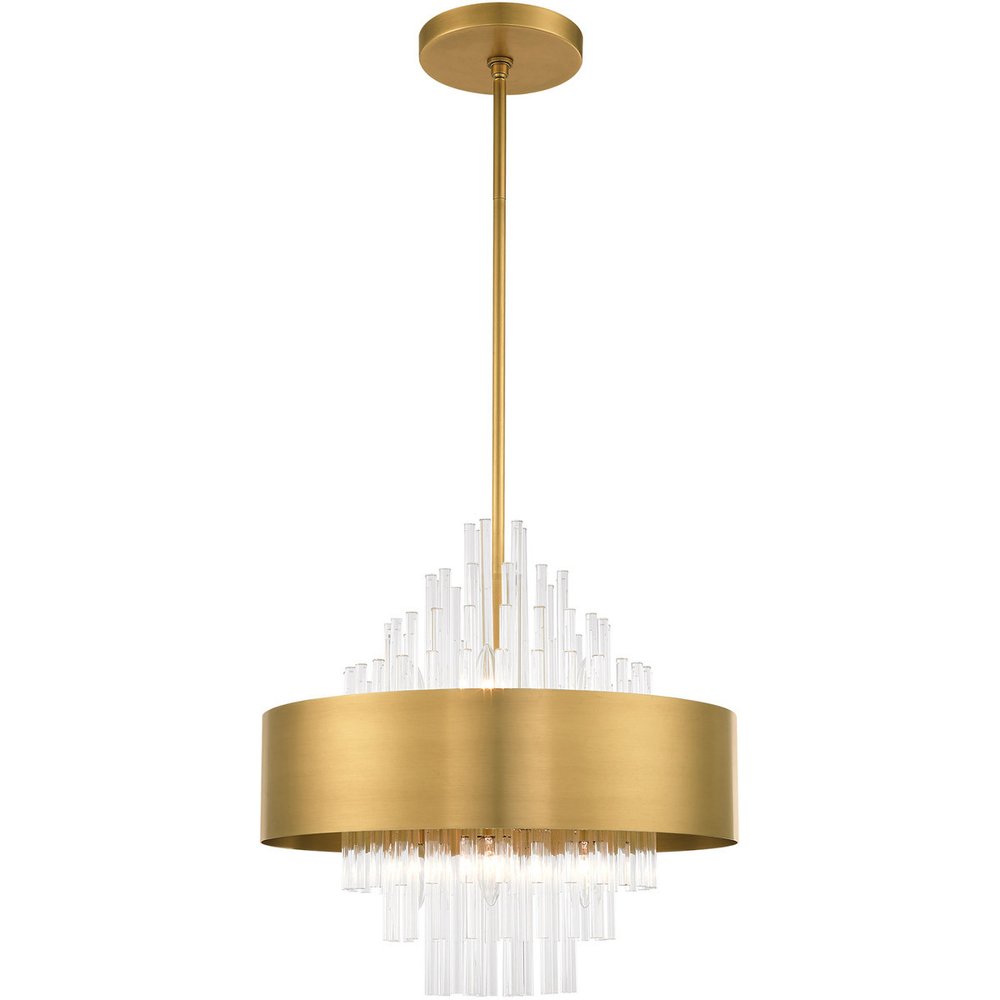 Eight Light Dimmable Chandelier With Shades