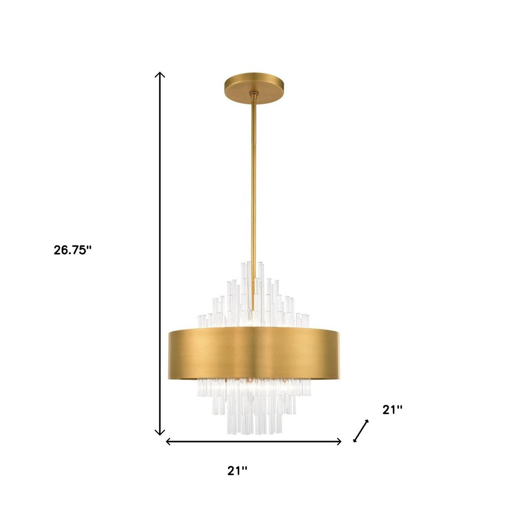 Eight Light Dimmable Chandelier With Shades