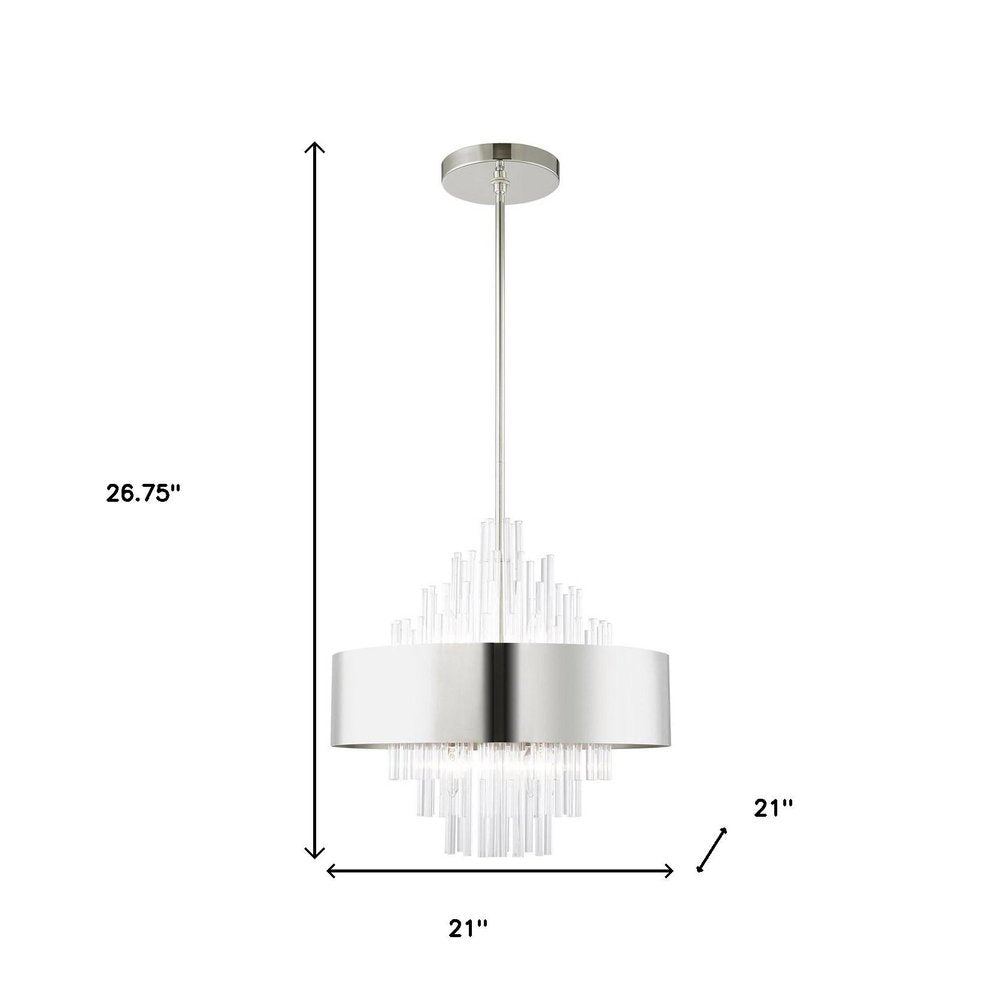 Eight Light Dimmable Chandelier With Shades
