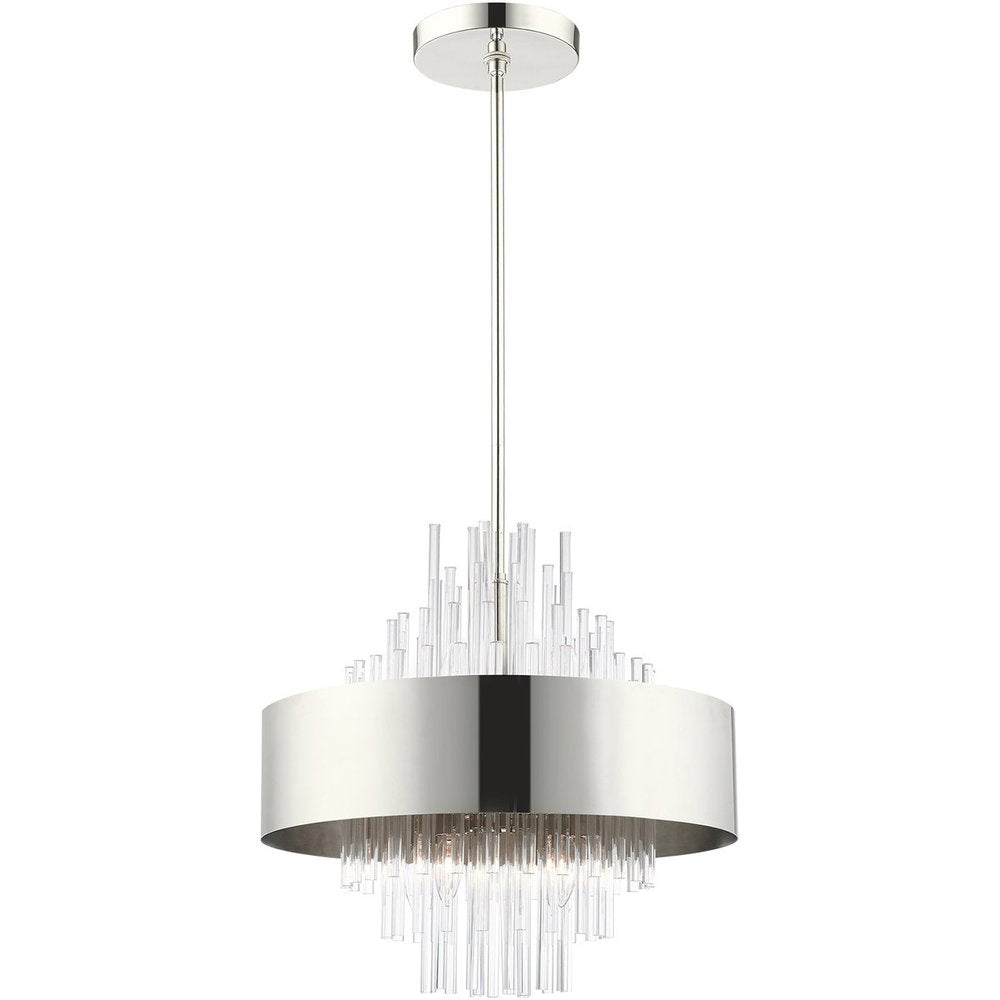 Eight Light Dimmable Chandelier With Shades