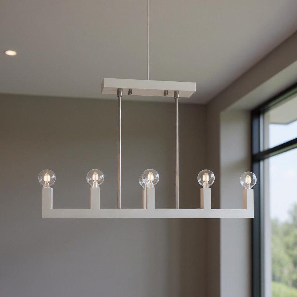 Seven Light Dimmable Chandelier With Shades