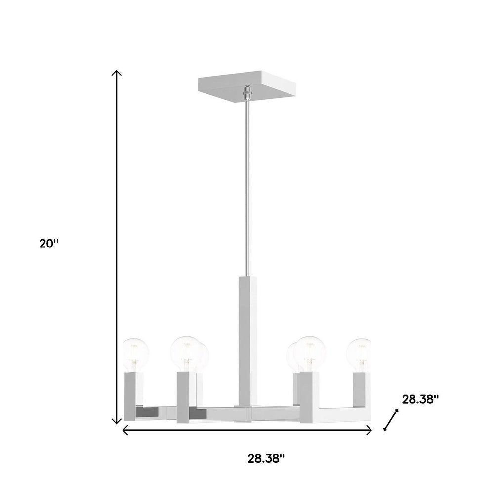 Six Light Dimmable Chandelier With Shades