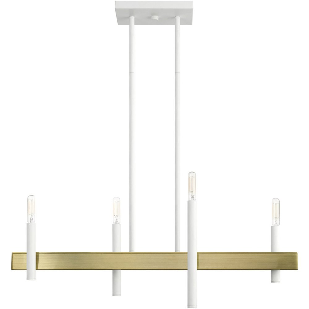 Four Light Dimmable Chandelier With Shades