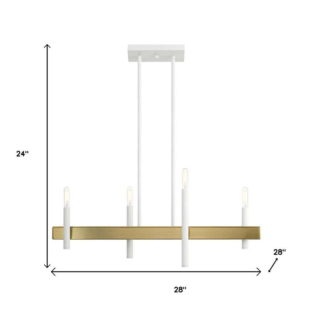 Four Light Dimmable Chandelier With Shades