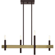 Four Light Dimmable Chandelier With Shades