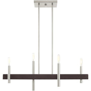Four Light Dimmable Chandelier With Shades