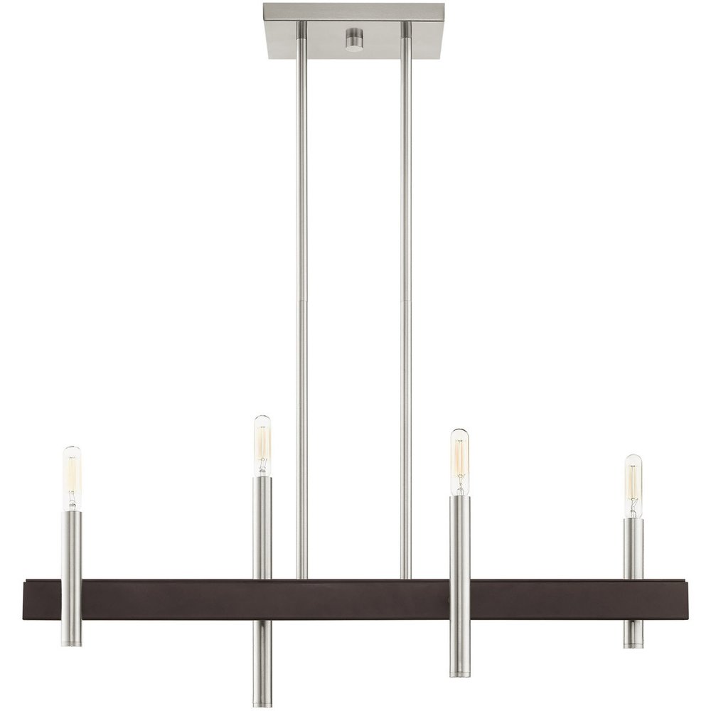 Four Light Dimmable Chandelier With Shades