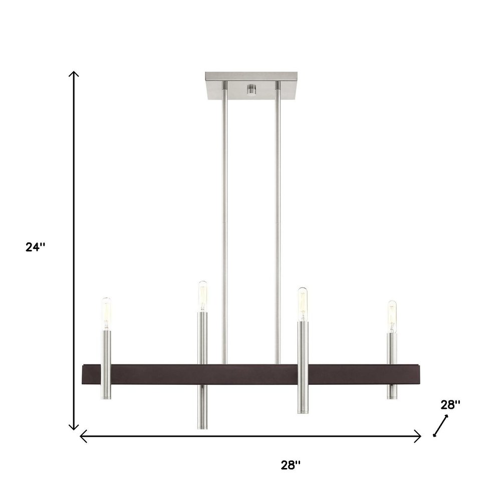 Four Light Dimmable Chandelier With Shades