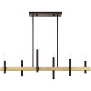 Six Light Dimmable Chandelier With Shades