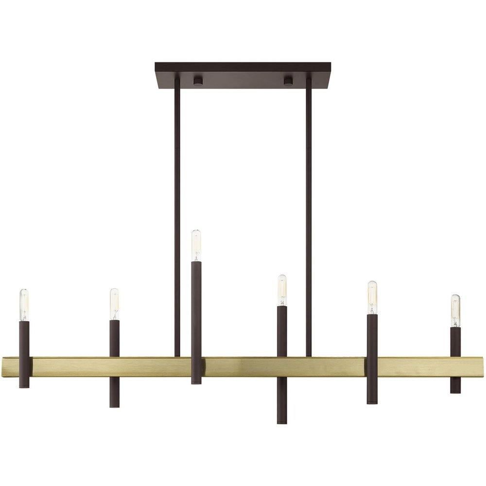 Six Light Dimmable Chandelier With Shades