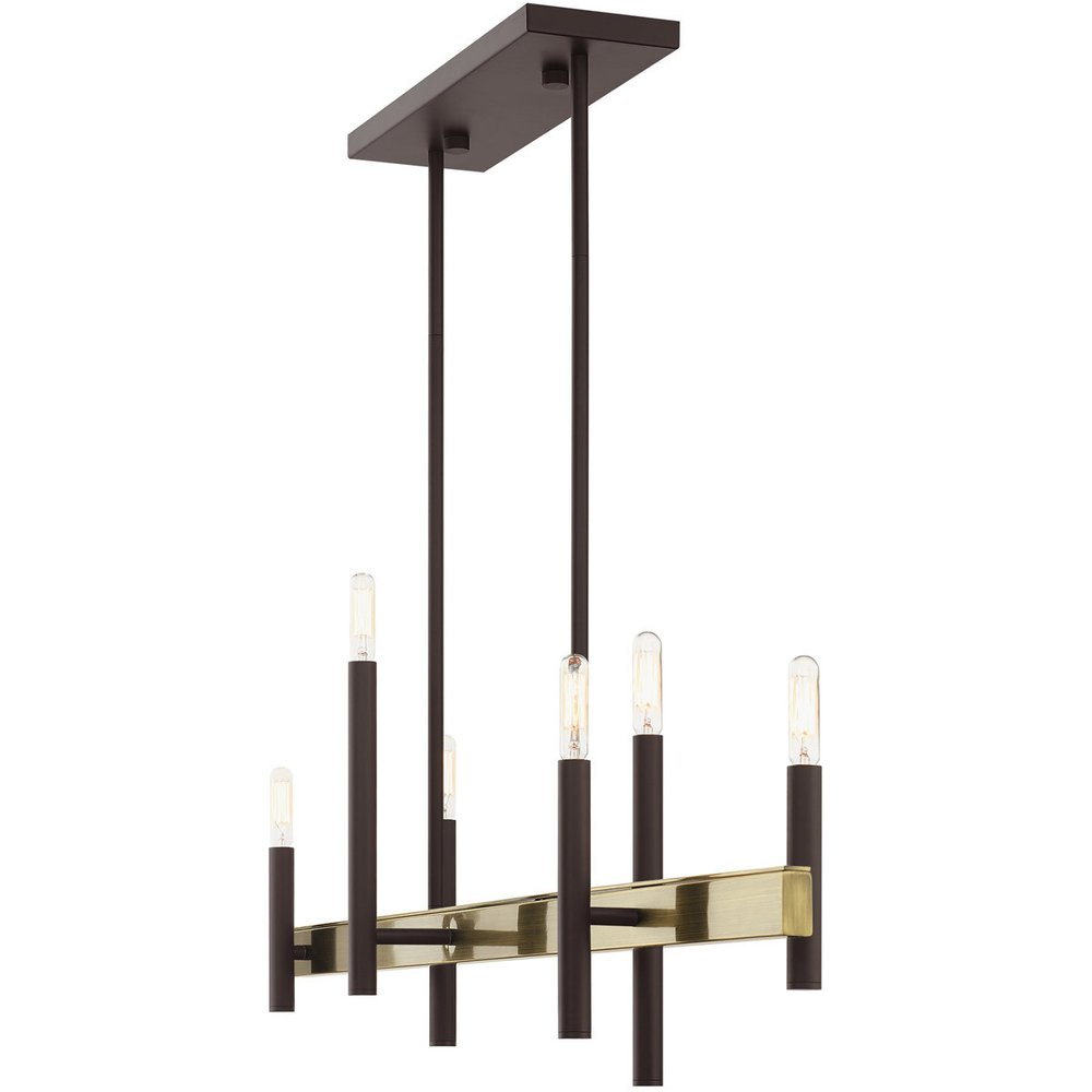 Six Light Dimmable Chandelier With Shades