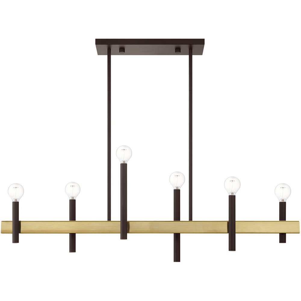 Six Light Dimmable Chandelier With Shades