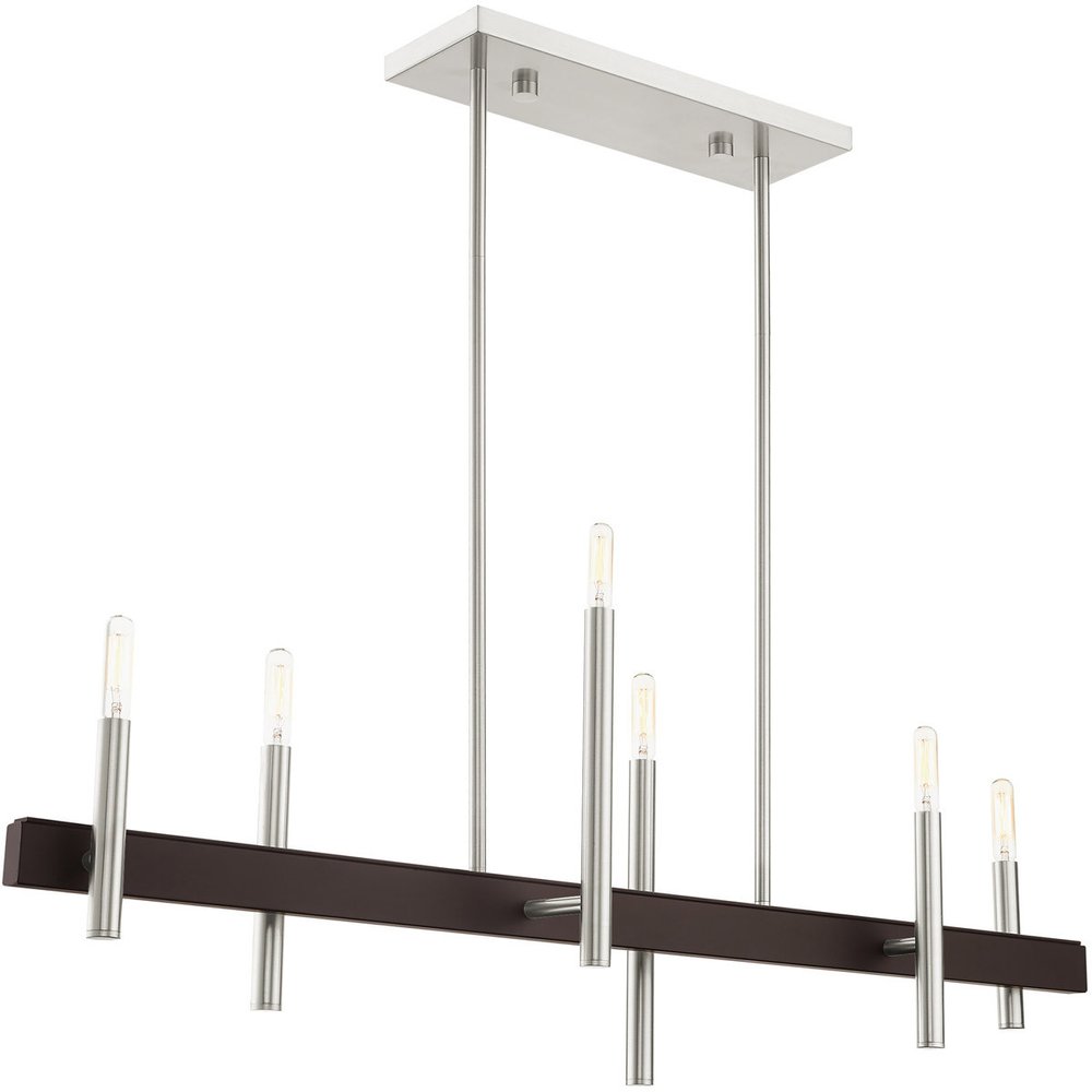 Six Light Dimmable Chandelier With Shades