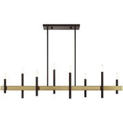 Eight Light Dimmable Chandelier With Shades