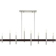 Nickel Eight Light Metal Dimmable Chandelier With Shades