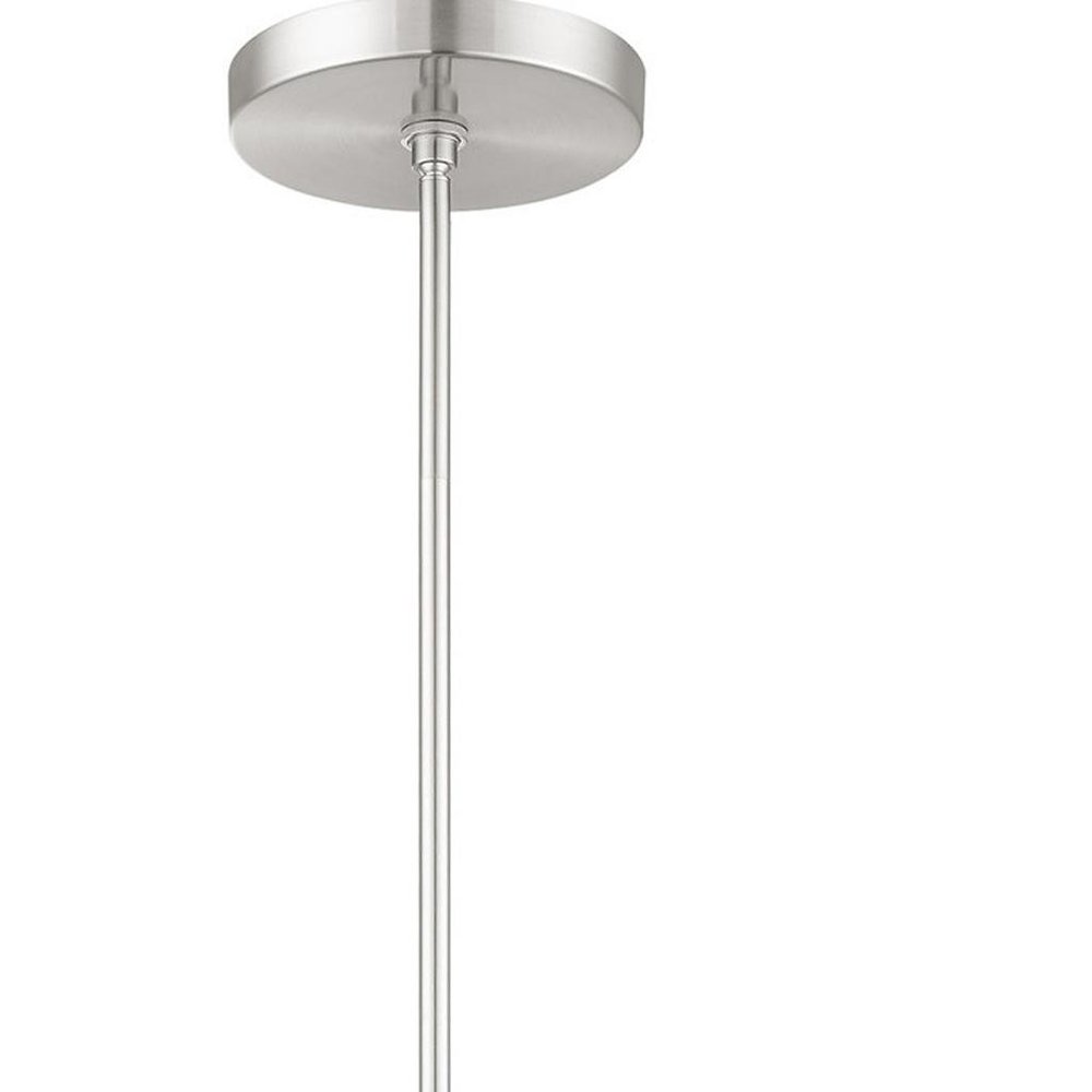 Nickel Five Light Metal Dimmable Chandelier With Shades