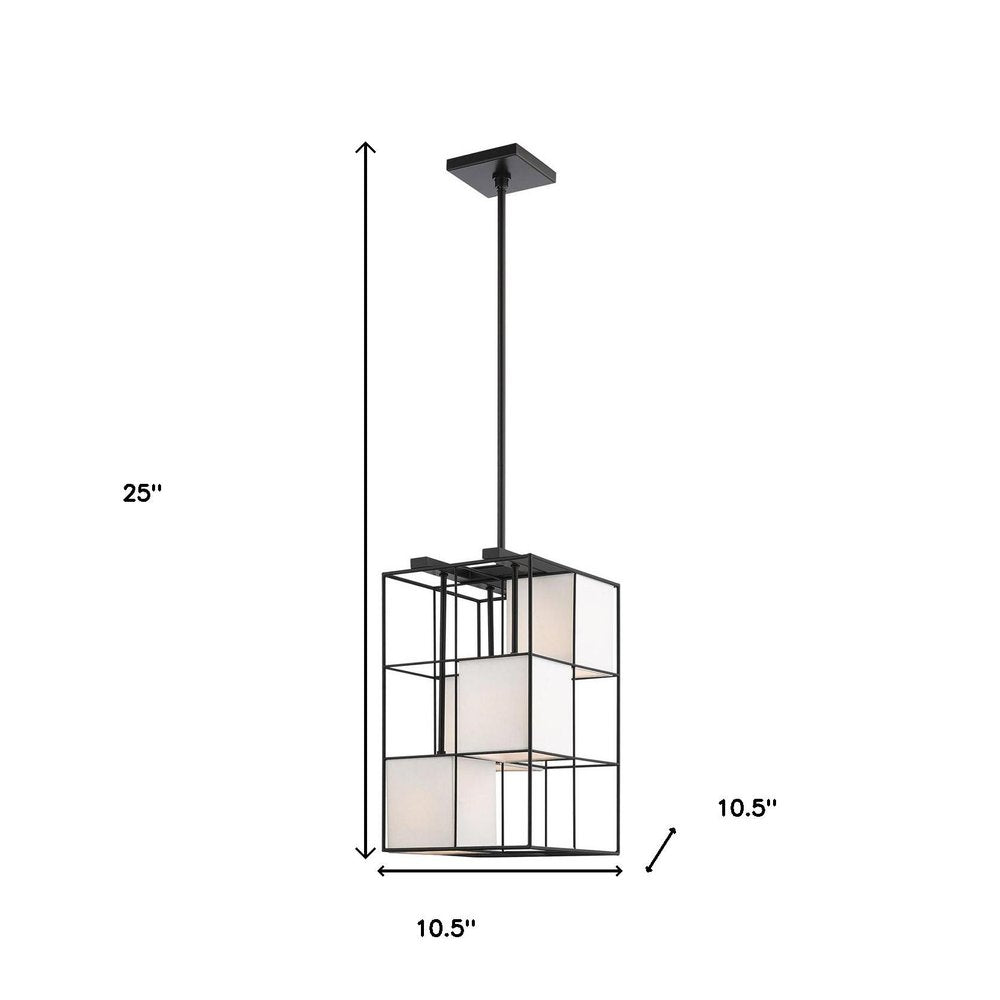 Black Four Light Metal Dimmable Chandelier With Shades