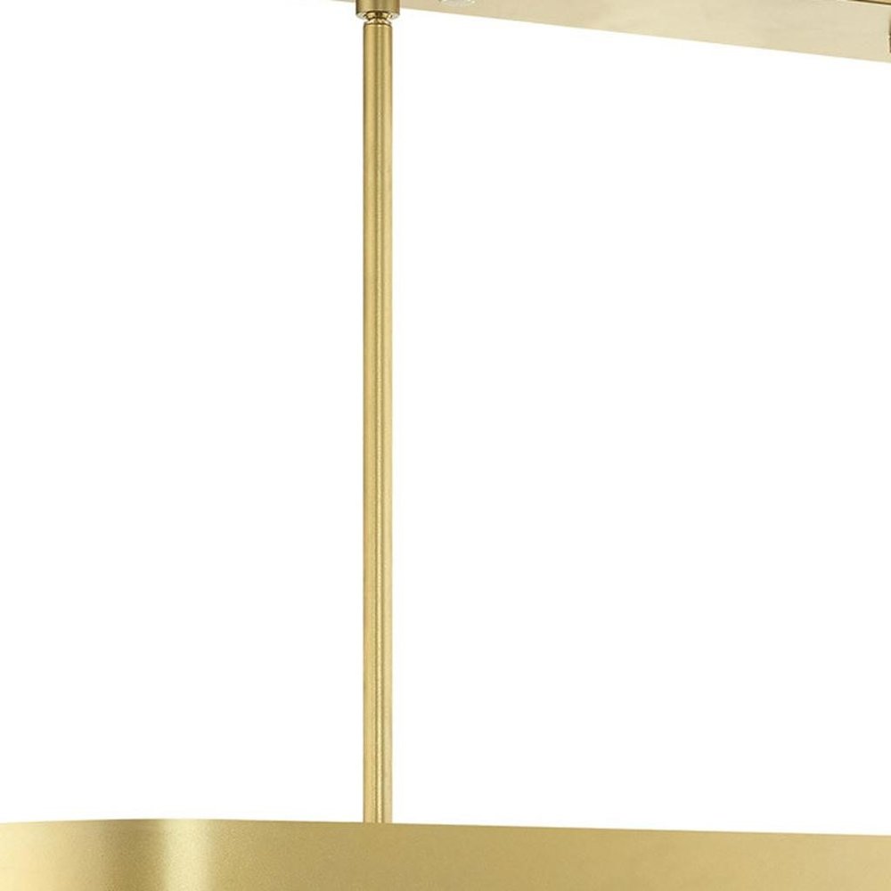 Gold Four Light Metal Dimmable Chandelier With Shades