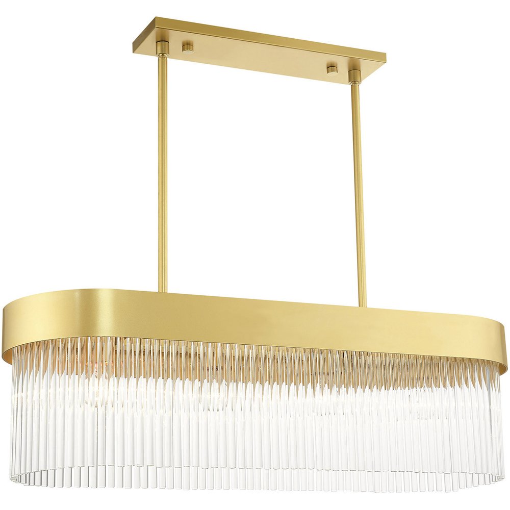 Gold Four Light Metal Dimmable Chandelier With Shades
