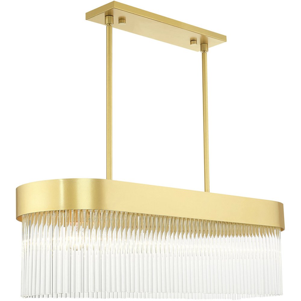 Gold Four Light Metal Dimmable Chandelier With Shades