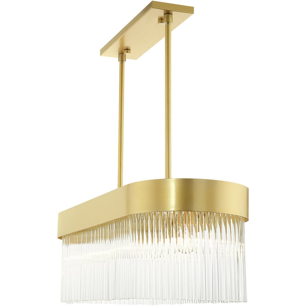 Gold Four Light Metal Dimmable Chandelier With Shades