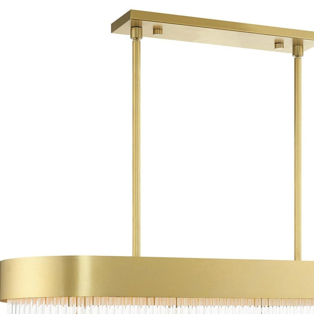 Gold Four Light Metal Dimmable Chandelier With Shades