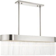 Nickel Four Light Metal Dimmable Chandelier With Shades