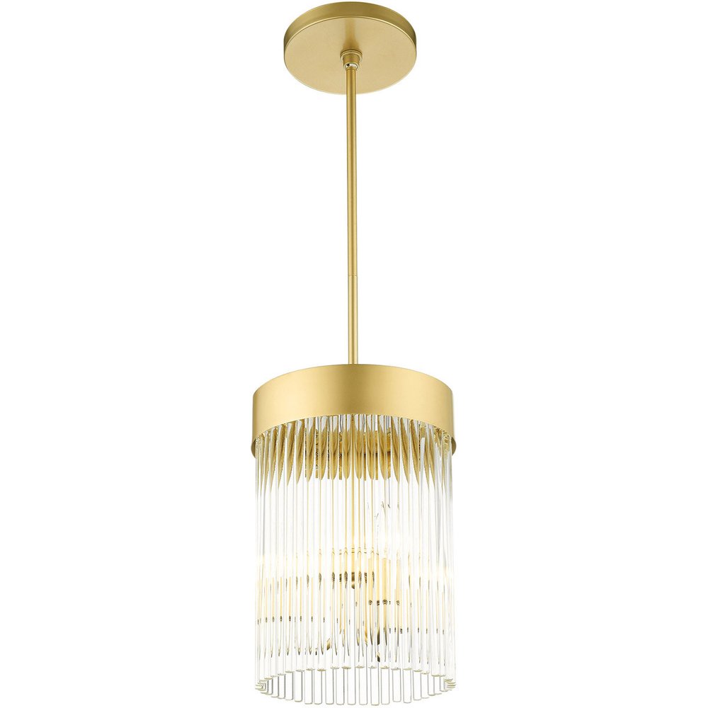 Gold Three Light Metal Dimmable Chandelier With Shades