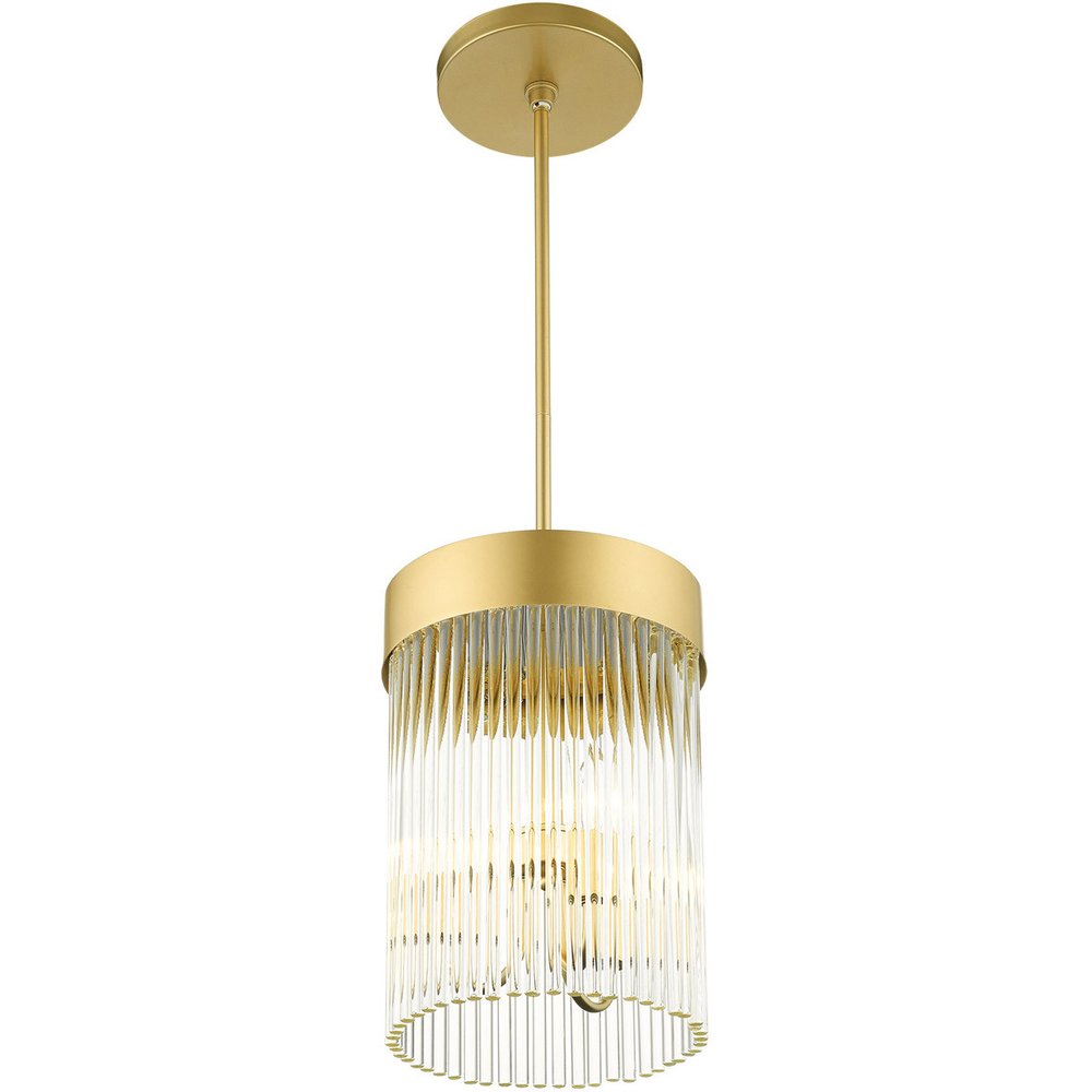 Gold Three Light Metal Dimmable Chandelier With Shades