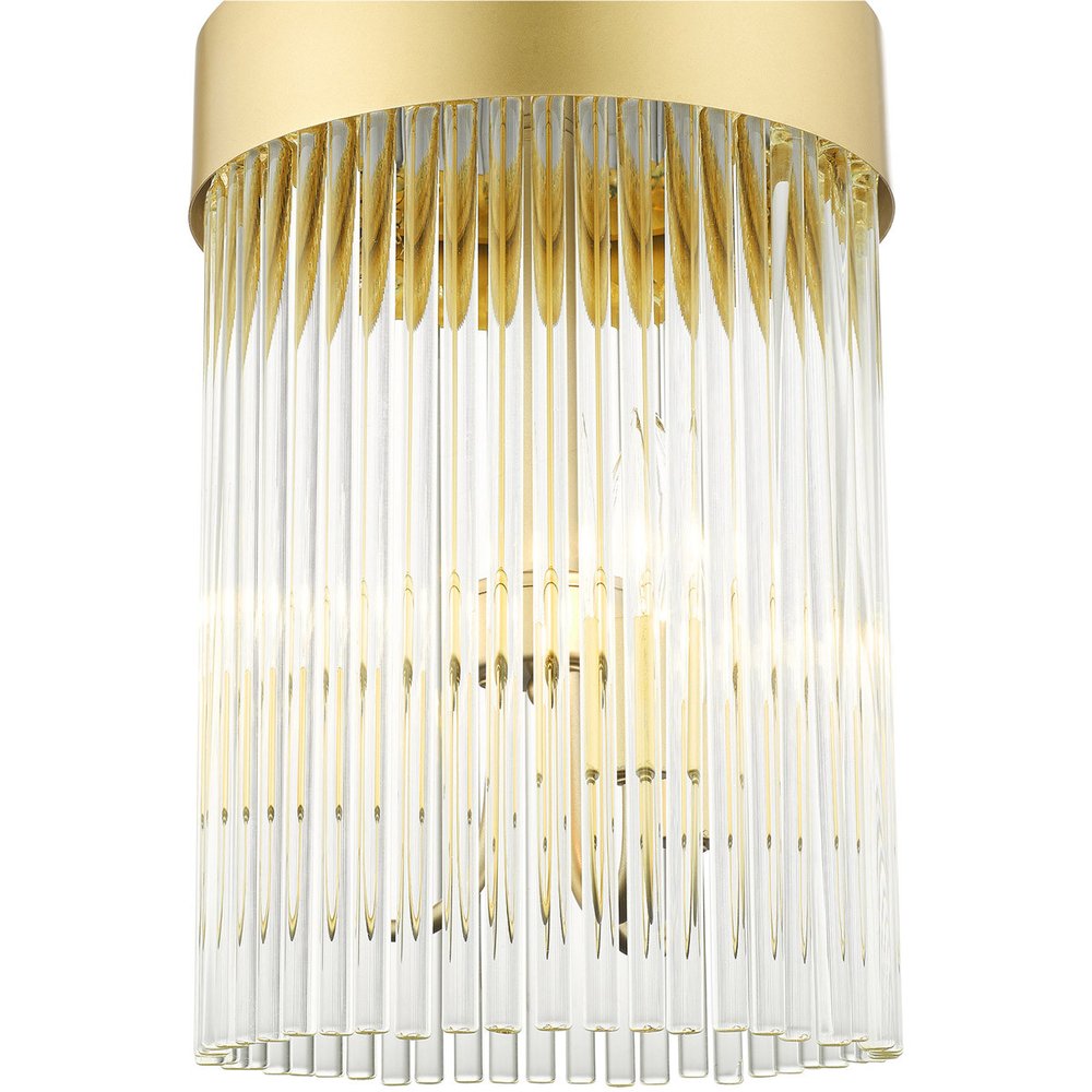 Gold Three Light Metal Dimmable Chandelier With Shades