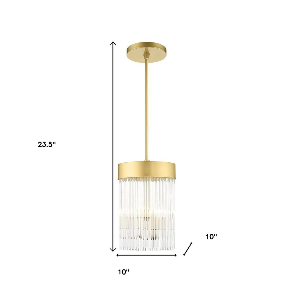Gold Three Light Metal Dimmable Chandelier With Shades