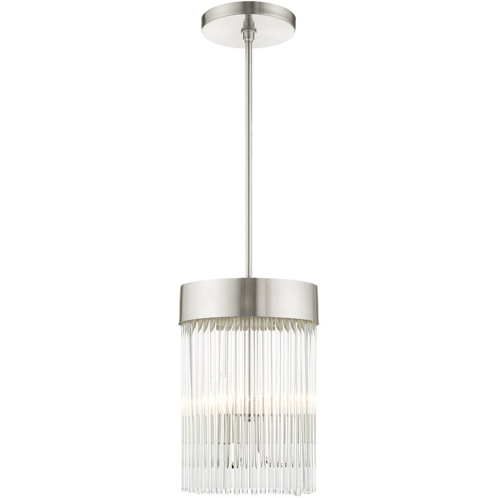 Nickel Three Light Metal Dimmable Chandelier With Shades