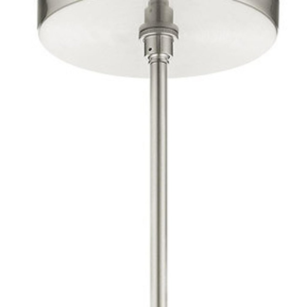 Nickel Three Light Metal Dimmable Chandelier With Shades