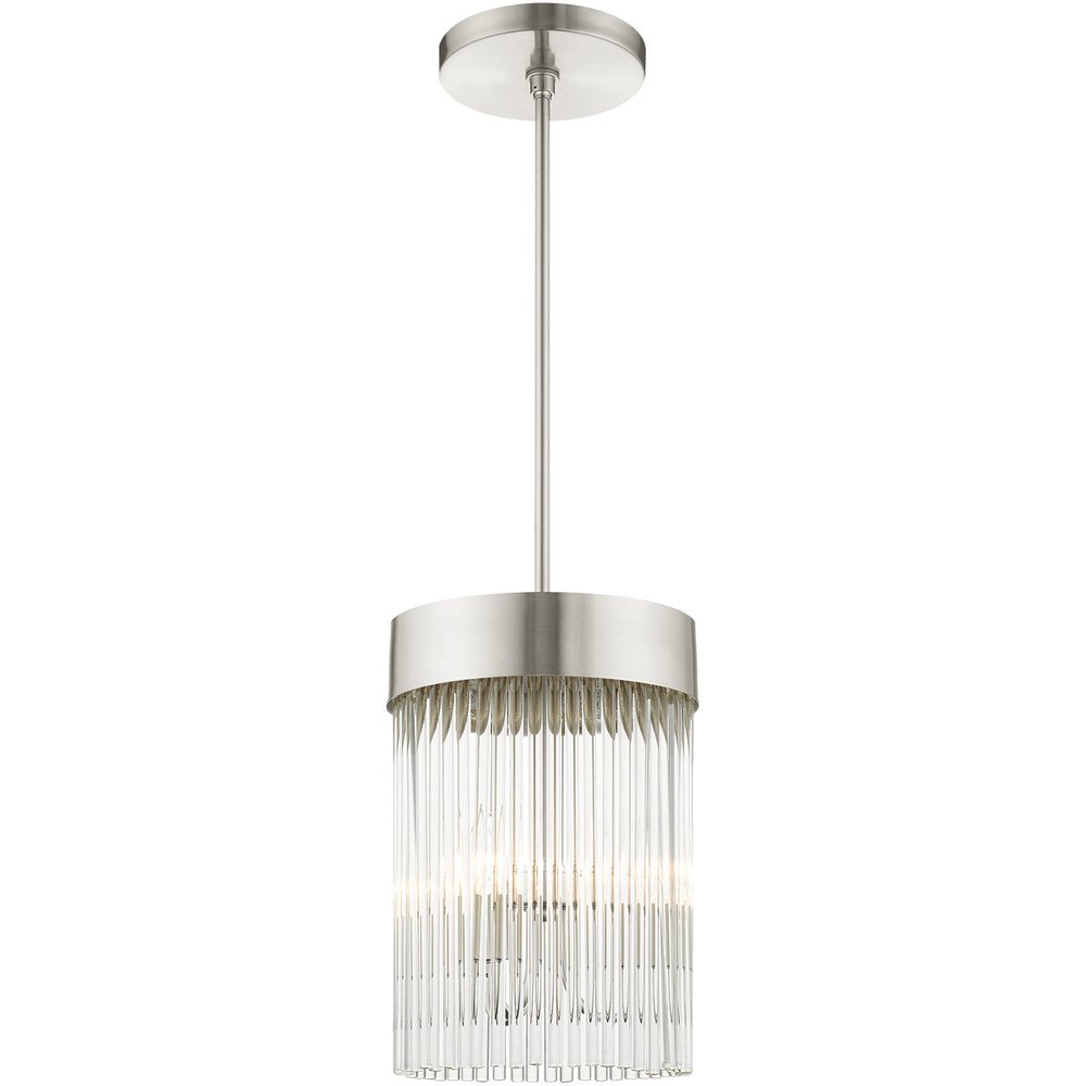 Nickel Three Light Metal Dimmable Chandelier With Shades