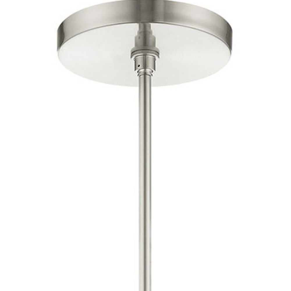 Nickel Three Light Metal Dimmable Chandelier With Shades
