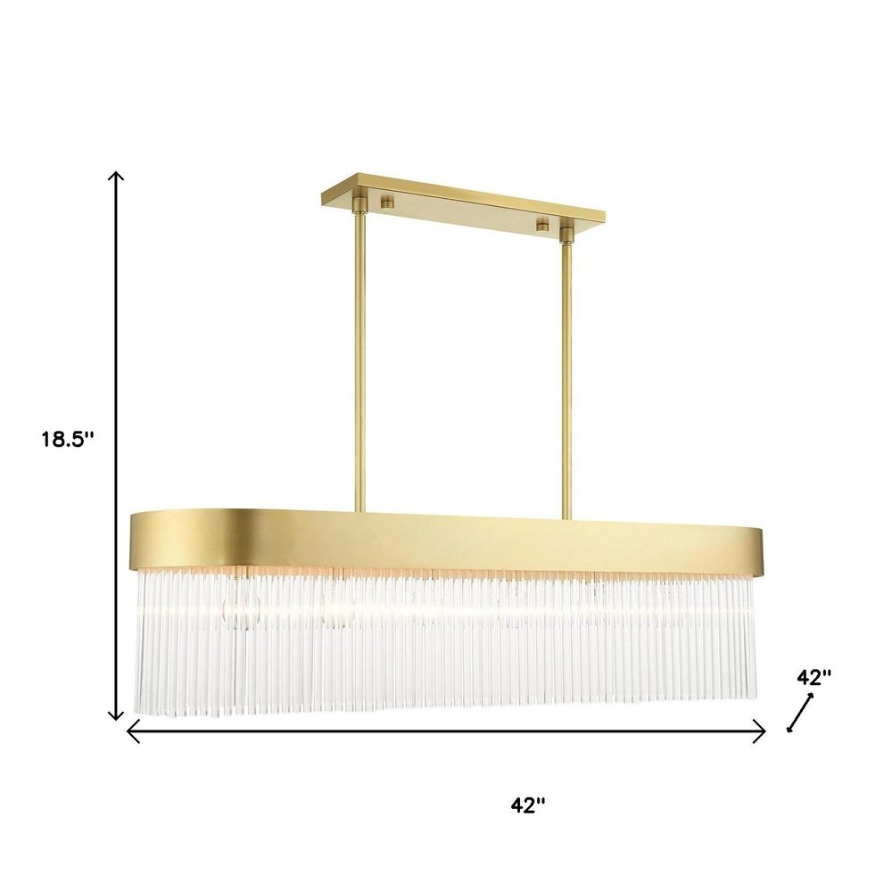 Gold Six Light Metal Dimmable Chandelier With Shades